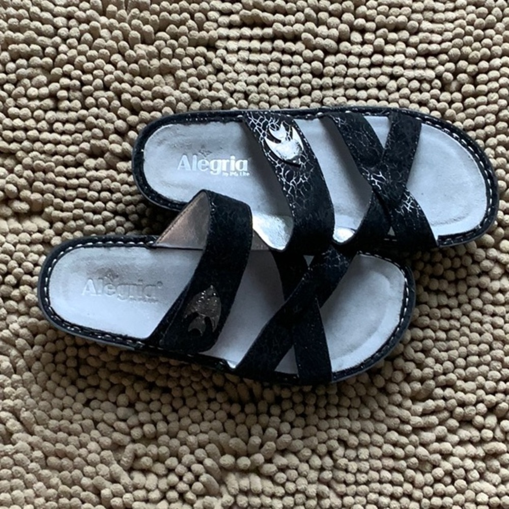 Alegria Monochrome Crisscross Sandals